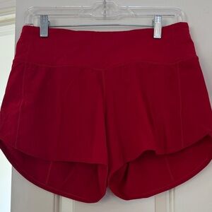 Lululemon Athletica Vibrant Red Athletic Shorts